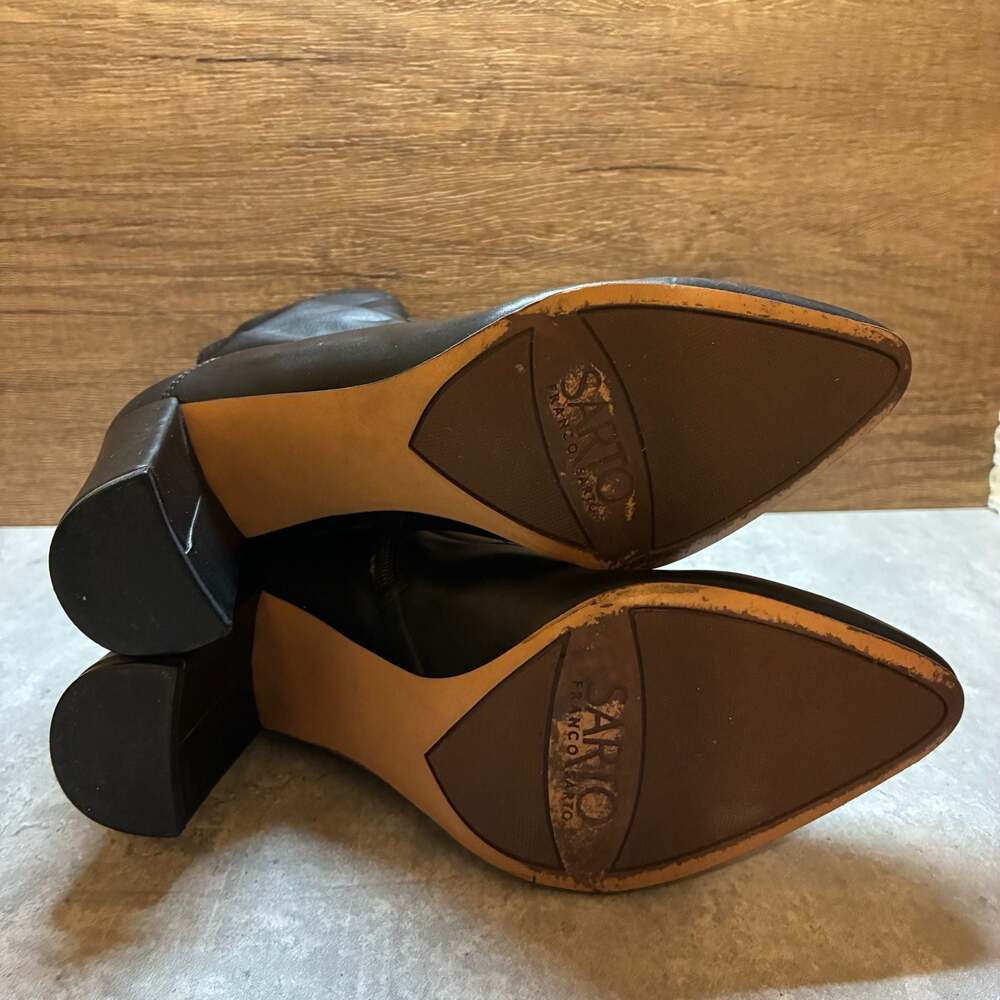 Franco Sarto A-Fancy Black Block Heel Ankle Boots Size 7M - Picture 5 of 7